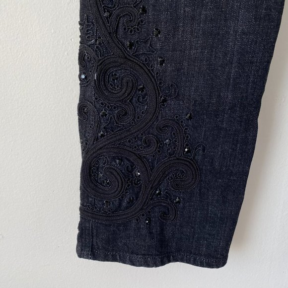 EUC Lauren by Ralph Lauren Premium Jeans Embellished Classic Straight - Picture 5 of 13